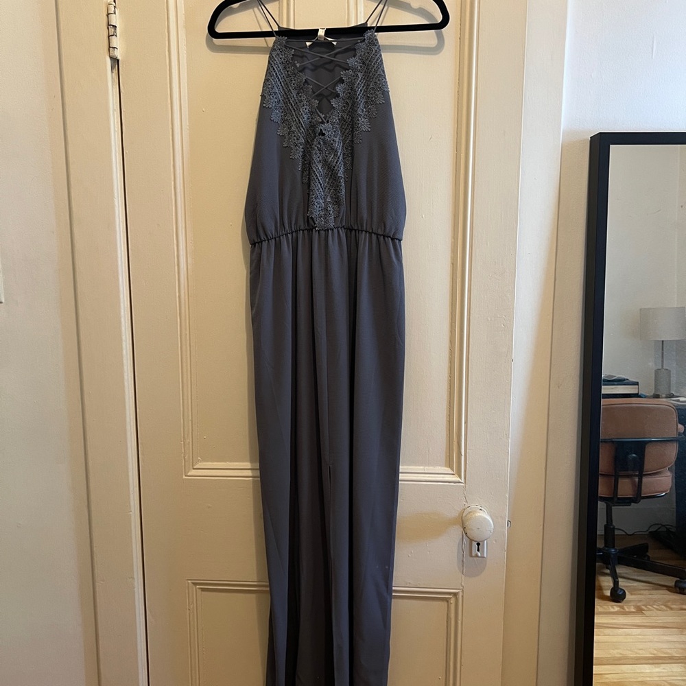 NWT Wayf Maxi Steel Blue Wedding Guest Dress - S